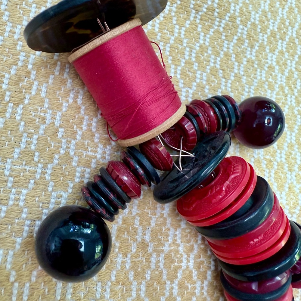 Vintage Red and Black Button Collection